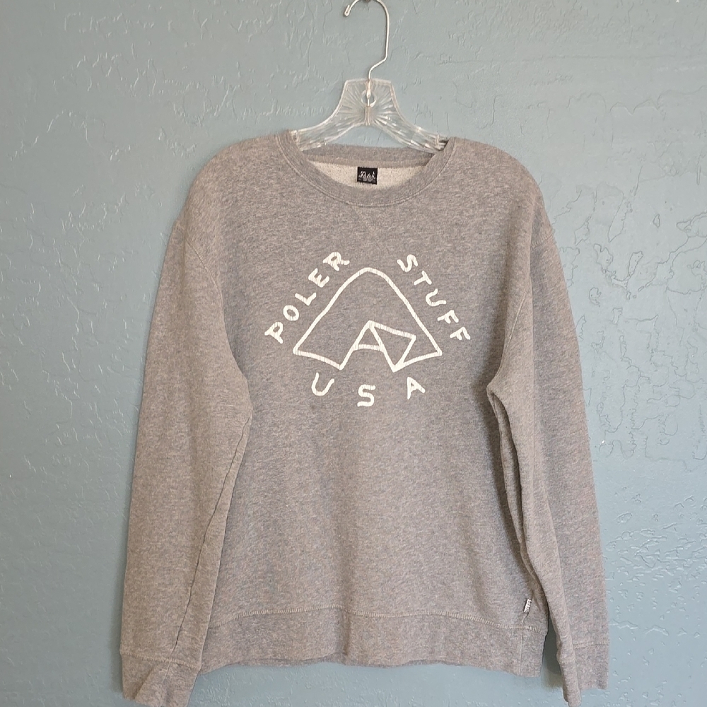 Poler Gray Crewneck Men's Sweater